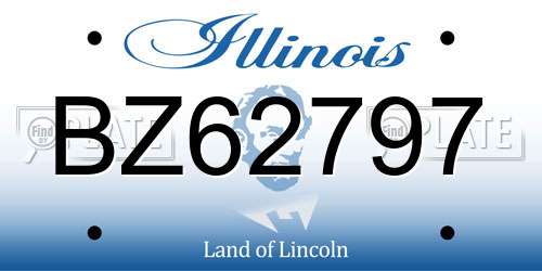 BZ62797 Illinois License Plate