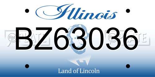 BZ63036 Illinois License Plate