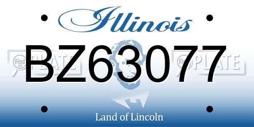 BZ63077 Illinois License Plate