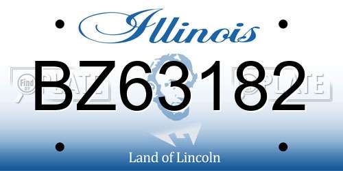 BZ63182 Illinois License Plate