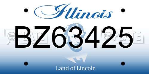 BZ63425 Illinois License Plate