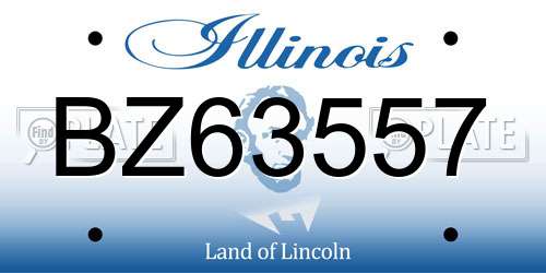 BZ63557 Illinois License Plate