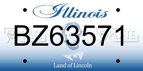BZ63571 Illinois License Plate