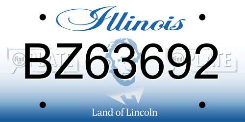 BZ63692 Illinois License Plate