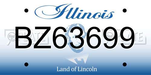 BZ63699 Illinois License Plate