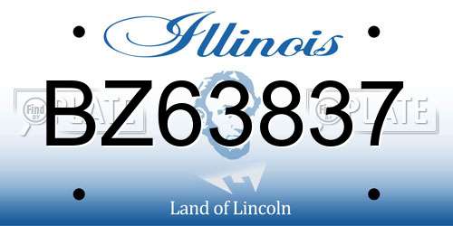 BZ63837 Illinois License Plate