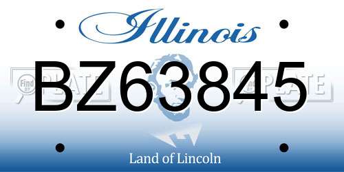BZ63845 Illinois License Plate