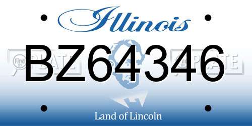 BZ64346 Illinois License Plate