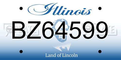 BZ64599 Illinois License Plate