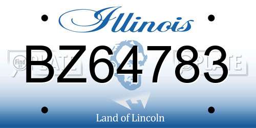 BZ64783 Illinois License Plate