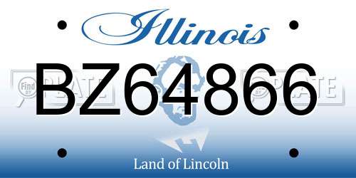 BZ64866 Illinois License Plate