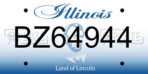 BZ64944 Illinois License Plate