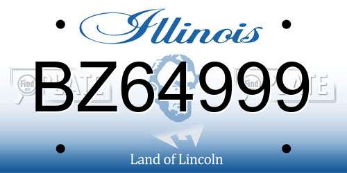 BZ64999 Illinois License Plate