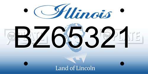 BZ65321 Illinois License Plate