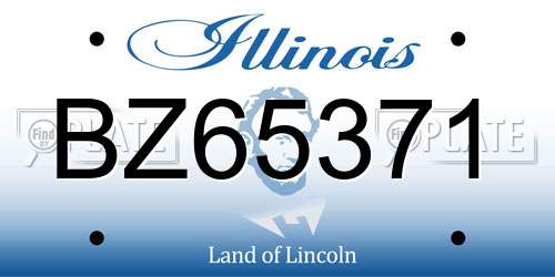 BZ65371 Illinois License Plate