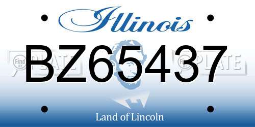 BZ65437 Illinois License Plate