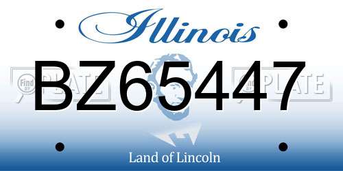 BZ65447 Illinois License Plate