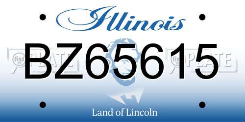 BZ65615 Illinois License Plate