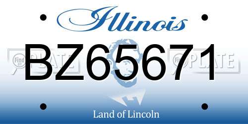 BZ65671 Illinois License Plate