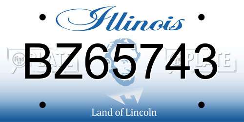 BZ65743 Illinois License Plate