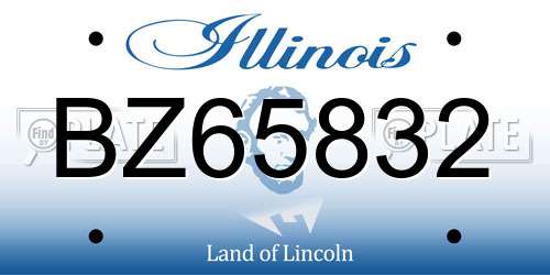 BZ65832 Illinois License Plate