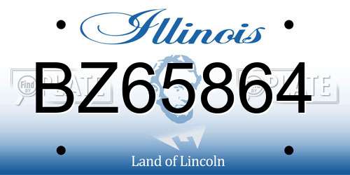 BZ65864 Illinois License Plate