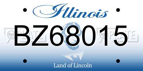 BZ68015 Illinois License Plate