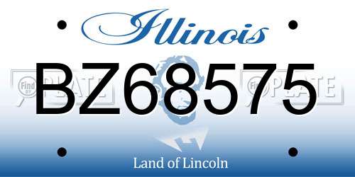 BZ68575 Illinois License Plate