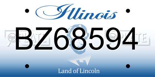 BZ68594 Illinois License Plate