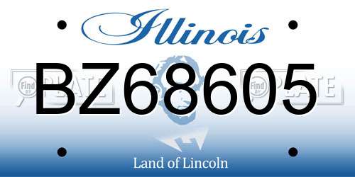 BZ68605 Illinois License Plate
