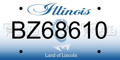 BZ68610 Illinois License Plate