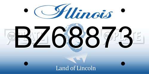 BZ68873 Illinois License Plate