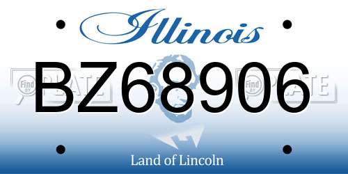 BZ68906 Illinois License Plate