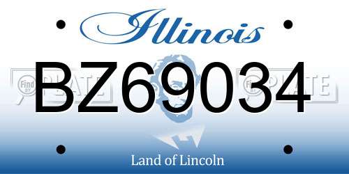 BZ69034 Illinois License Plate