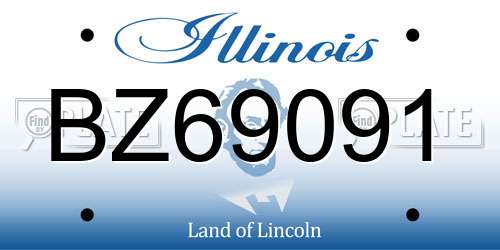 BZ69091 Illinois License Plate