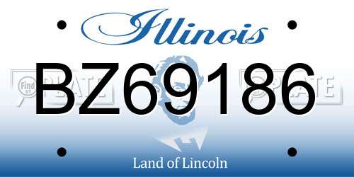 BZ69186 Illinois License Plate