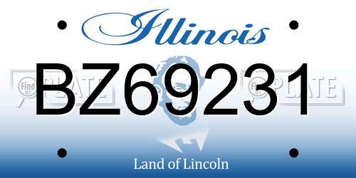 BZ69231 Illinois License Plate