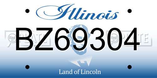 BZ69304 Illinois License Plate