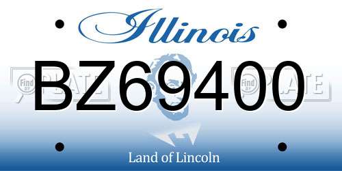BZ69400 Illinois License Plate