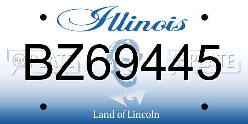 BZ69445 Illinois License Plate