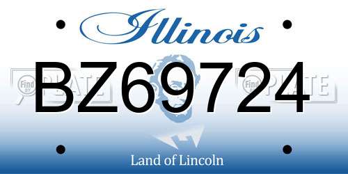 BZ69724 Illinois License Plate