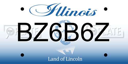 BZ6B6Z Illinois License Plate