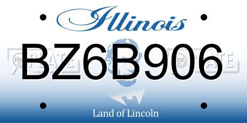 BZ6B906 Illinois License Plate