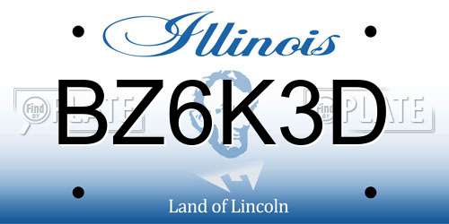 BZ6K3D Illinois License Plate
