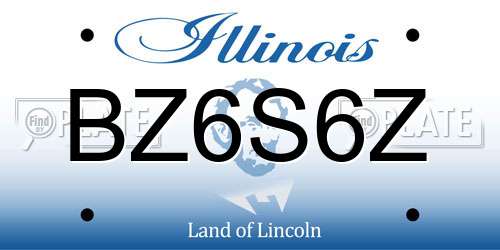 BZ6S6Z Illinois License Plate