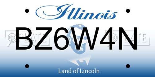 BZ6W4N Illinois License Plate
