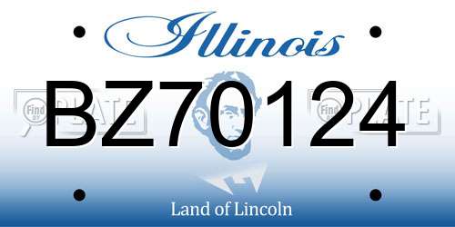 BZ70124 Illinois License Plate