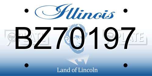 BZ70197 Illinois License Plate