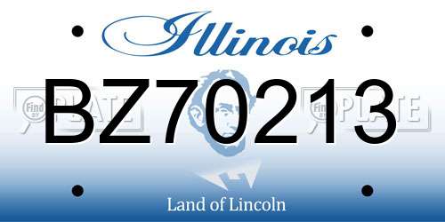 BZ70213 Illinois License Plate