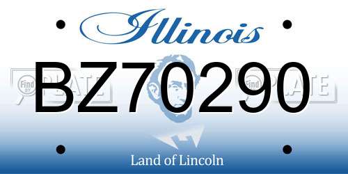 BZ70290 Illinois License Plate